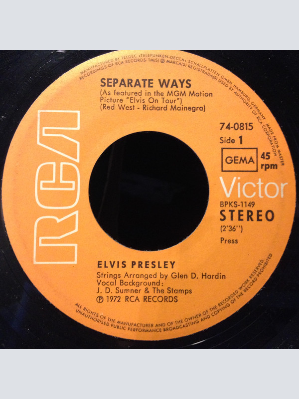Vinyl / Elvis* - Separate Ways / Always On My Mind