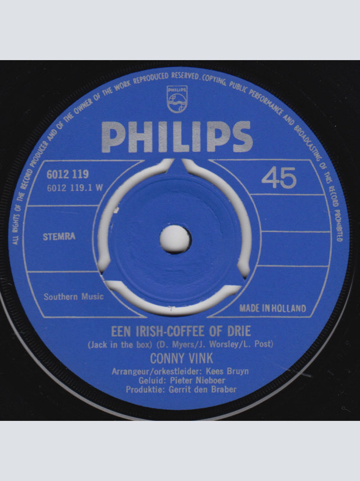 Vinyl / Conny Vink - Een Irish Coffee Of Drie (Jack In The Box)