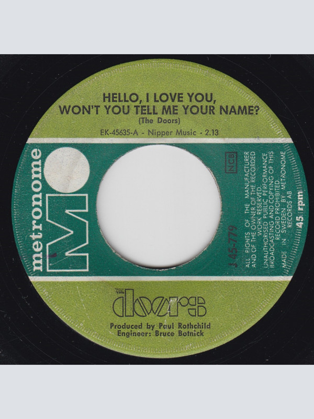 Vinyl / The Doors - Hello, I Love You