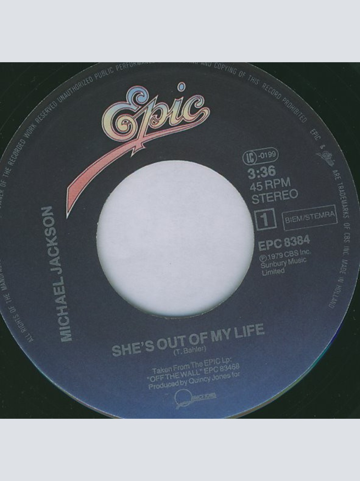 Vinyl / Michael Jackson - She's Out Of My Life