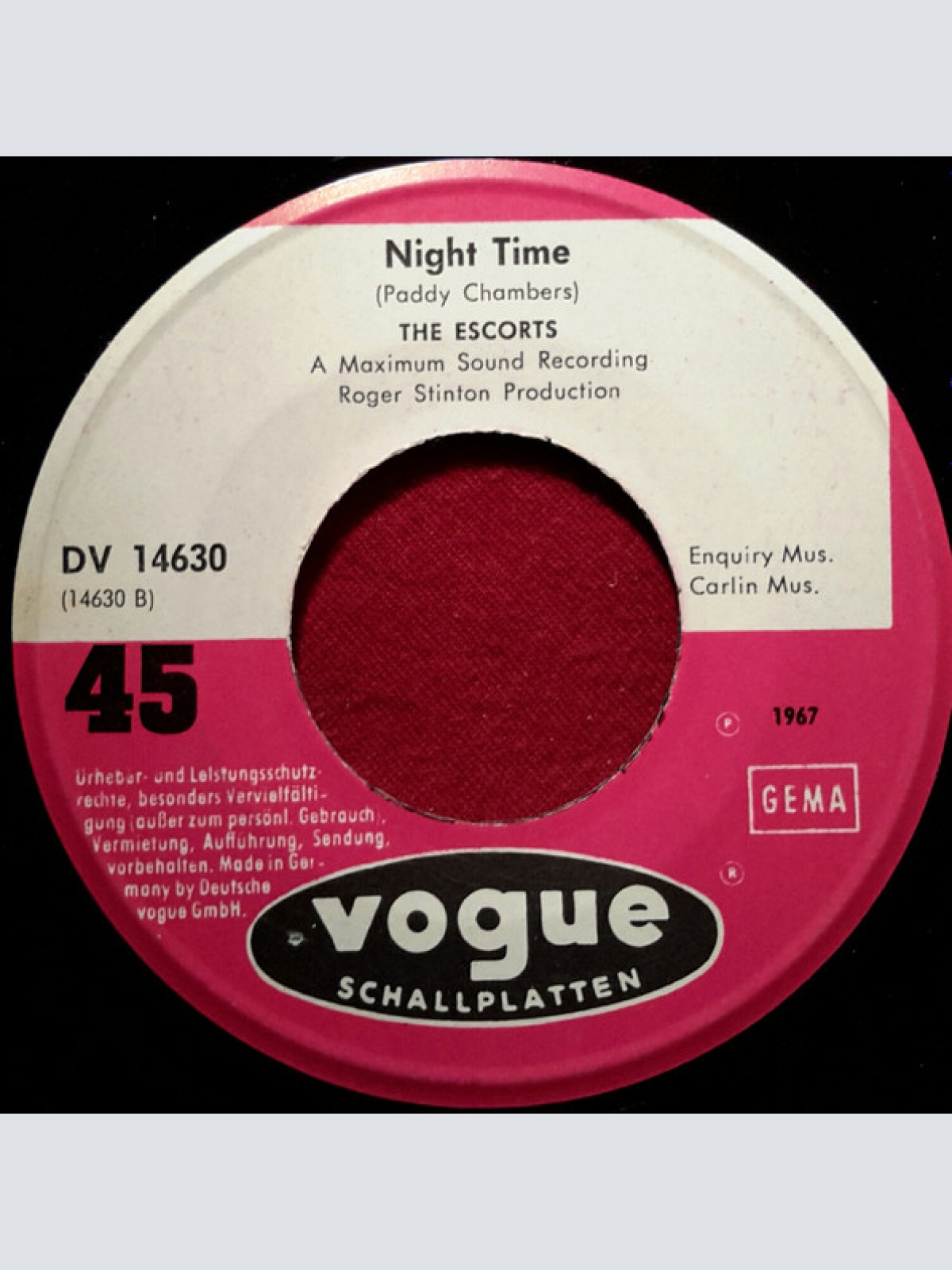 Vinyl / The Escorts (3) - From Head To Toe / Night Time