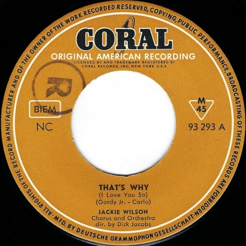 Vinyl / Jackie Wilson - That's Why (I Love You So)