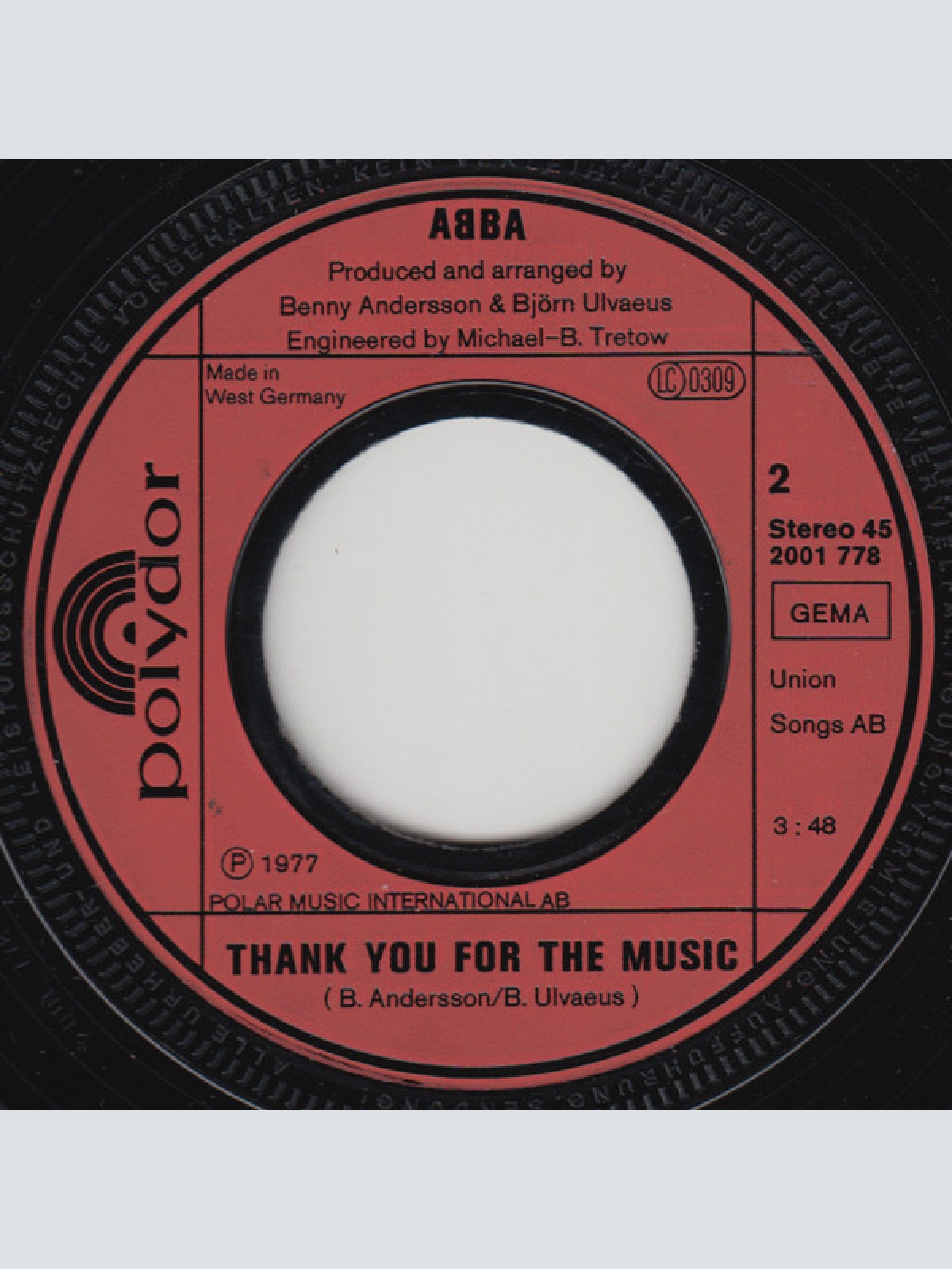 Vinyl / ABBA - Eagle / Thank You For The Music