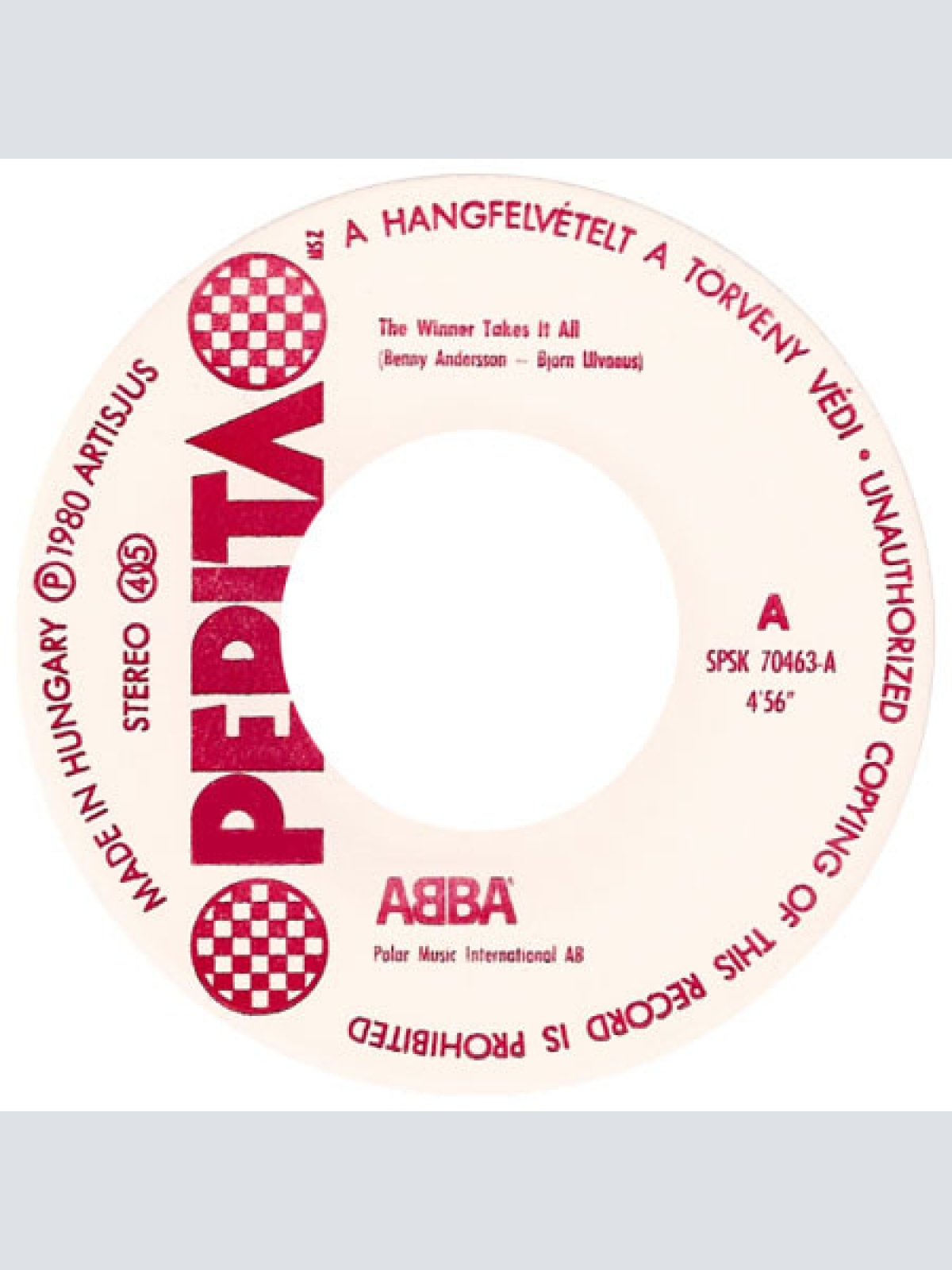 Vinyl / ABBA - The Winner Takes It All / Elaine