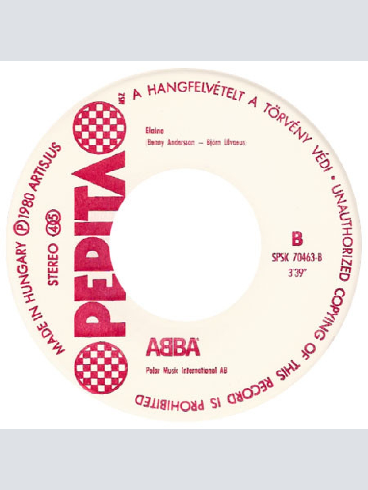 Vinyl / ABBA - The Winner Takes It All / Elaine