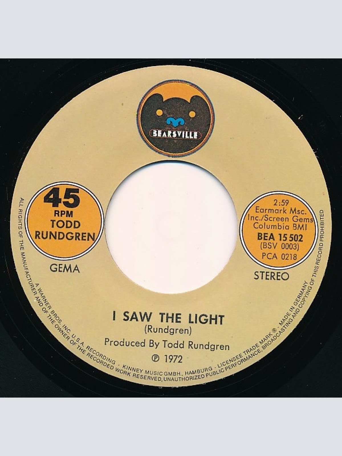 Vinyl / Todd Rundgren - I Saw The Light