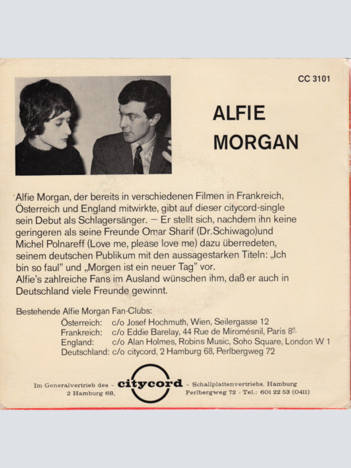 Vinyl / Alfie Morgan - Ich Bin So Faul (Y'A Du Travail)