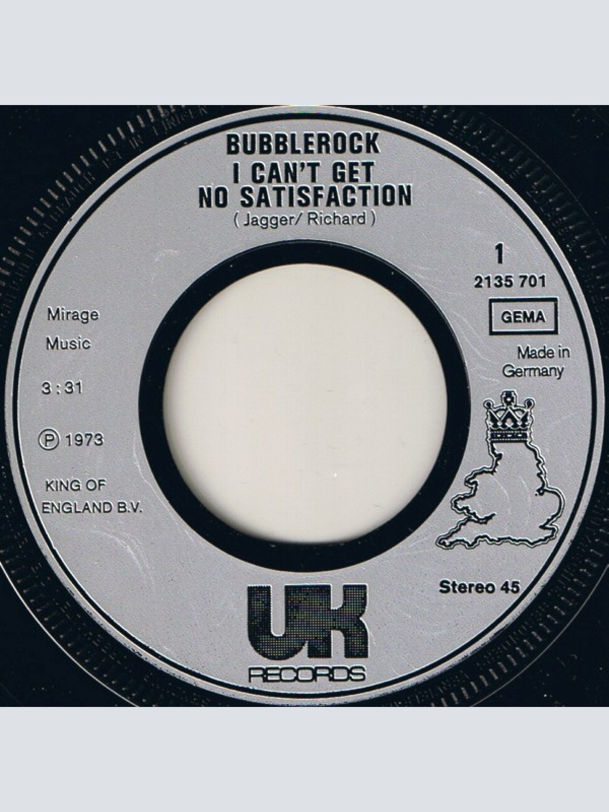 Vinyl / Bubblerock - Satisfaction / Rock Around The Clock