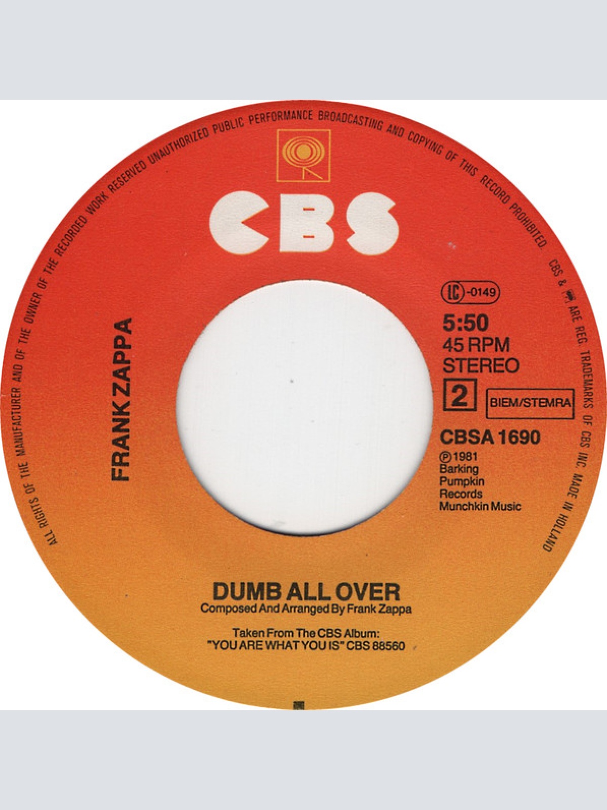 Vinyl / Frank Zappa - Harder Than Your Husband