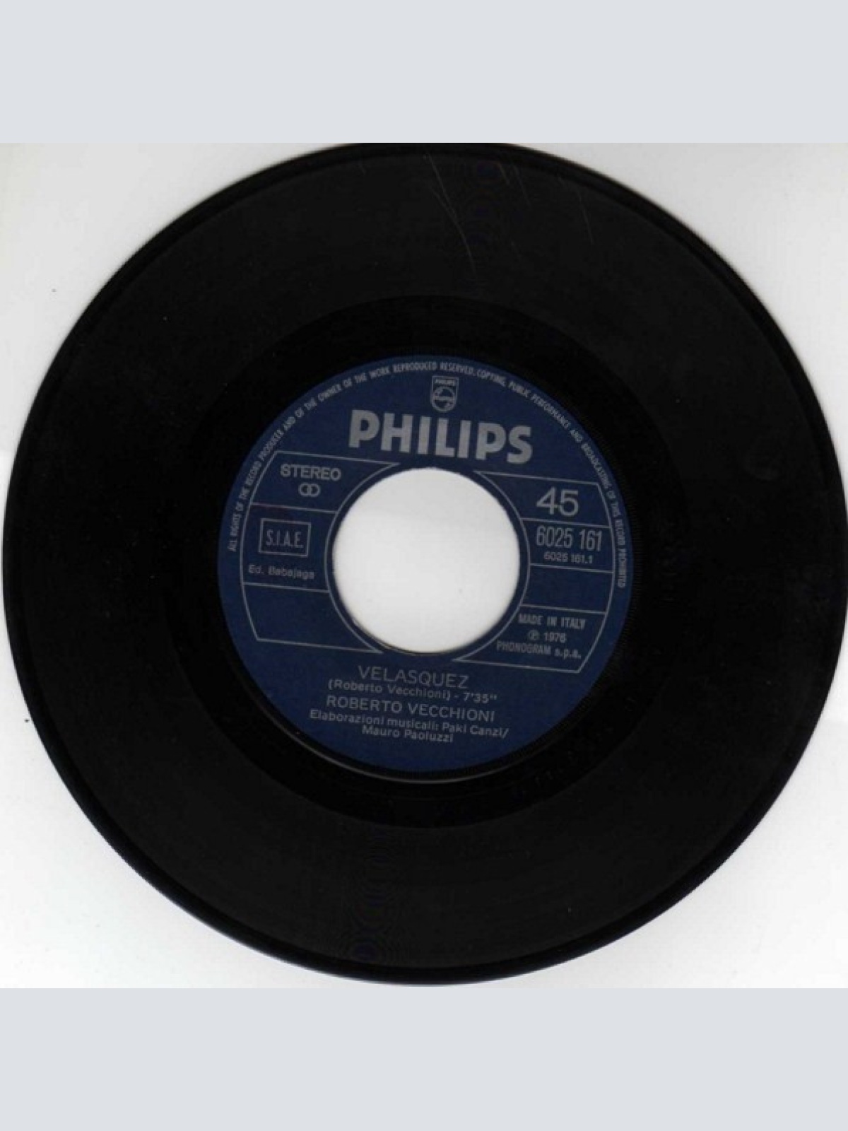 Vinyl / Roberto Vecchioni - Velasquez