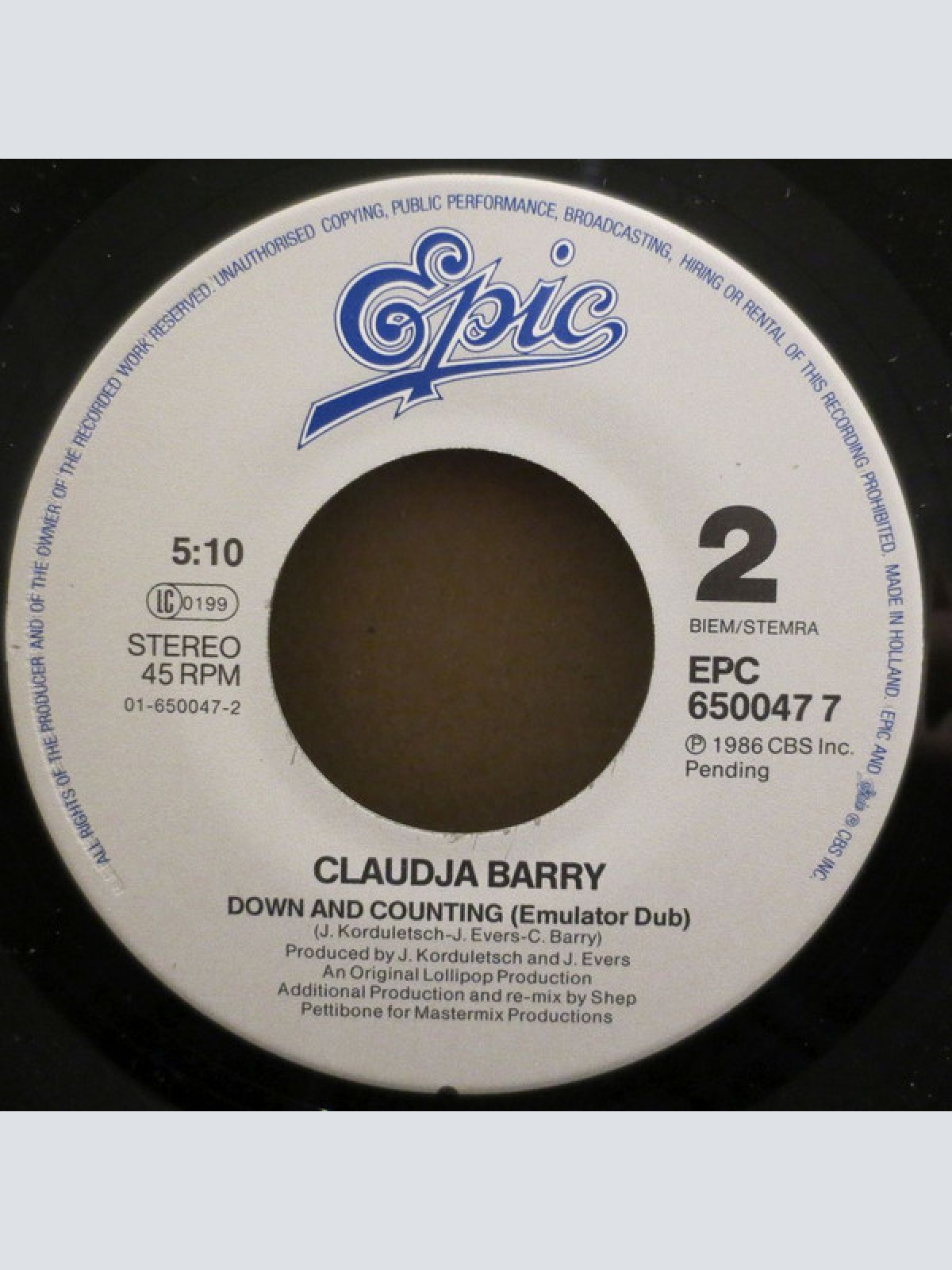 Vinyl / Claudja Barry - Down And Counting
