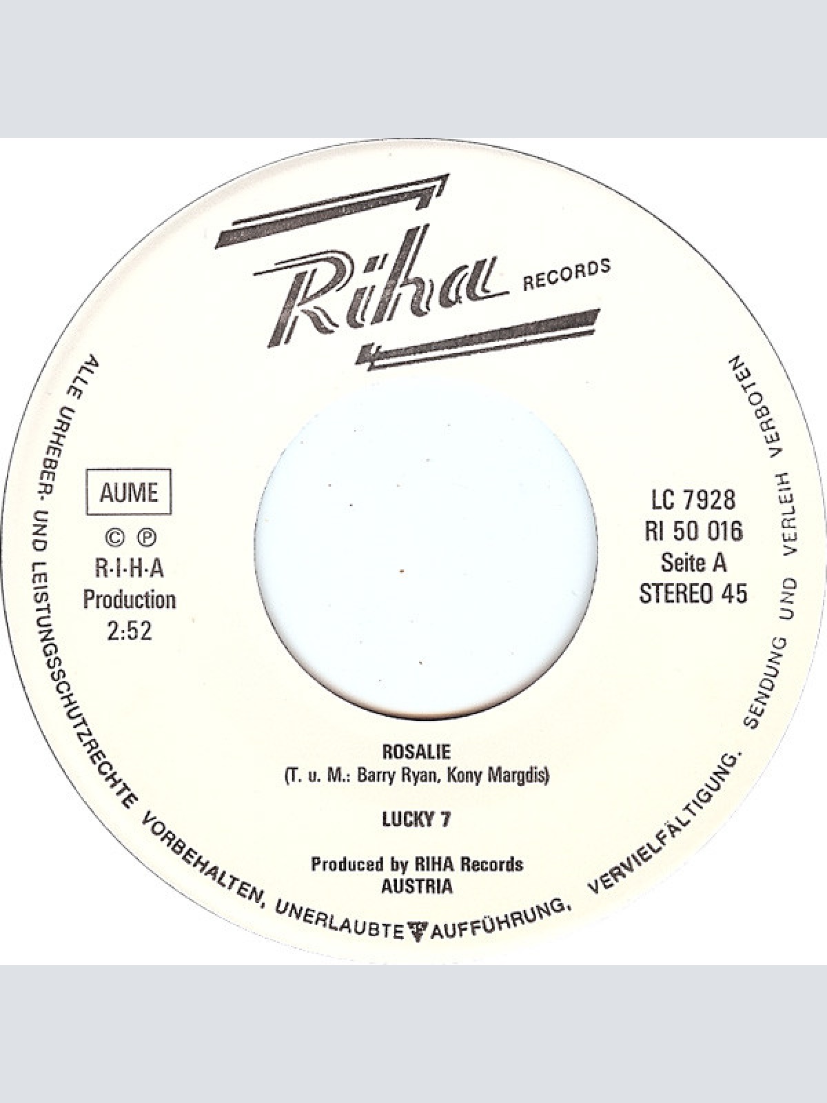 Vinyl / Lucky Seven & Mink De Ville* - Oh Rosalie