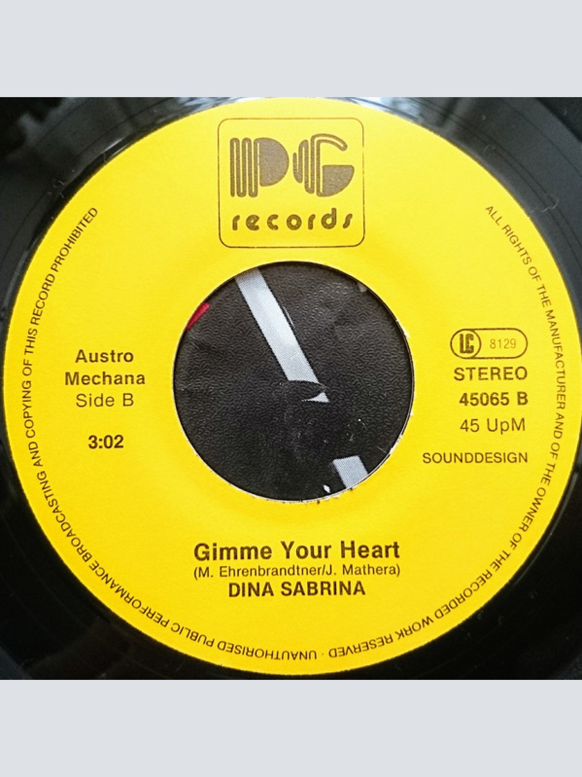 Vinyl / Dina Sabrina - Gimme Your Heart