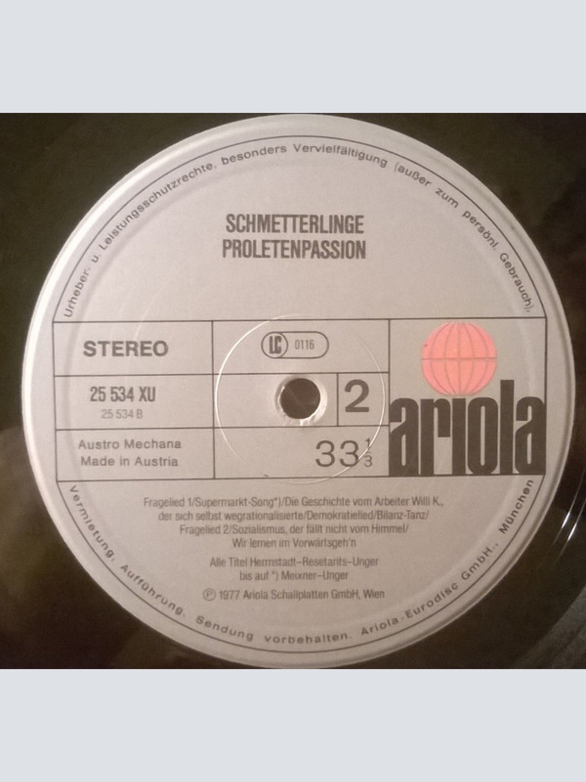 Vinyl / Schmetterlinge - Proletenpassion