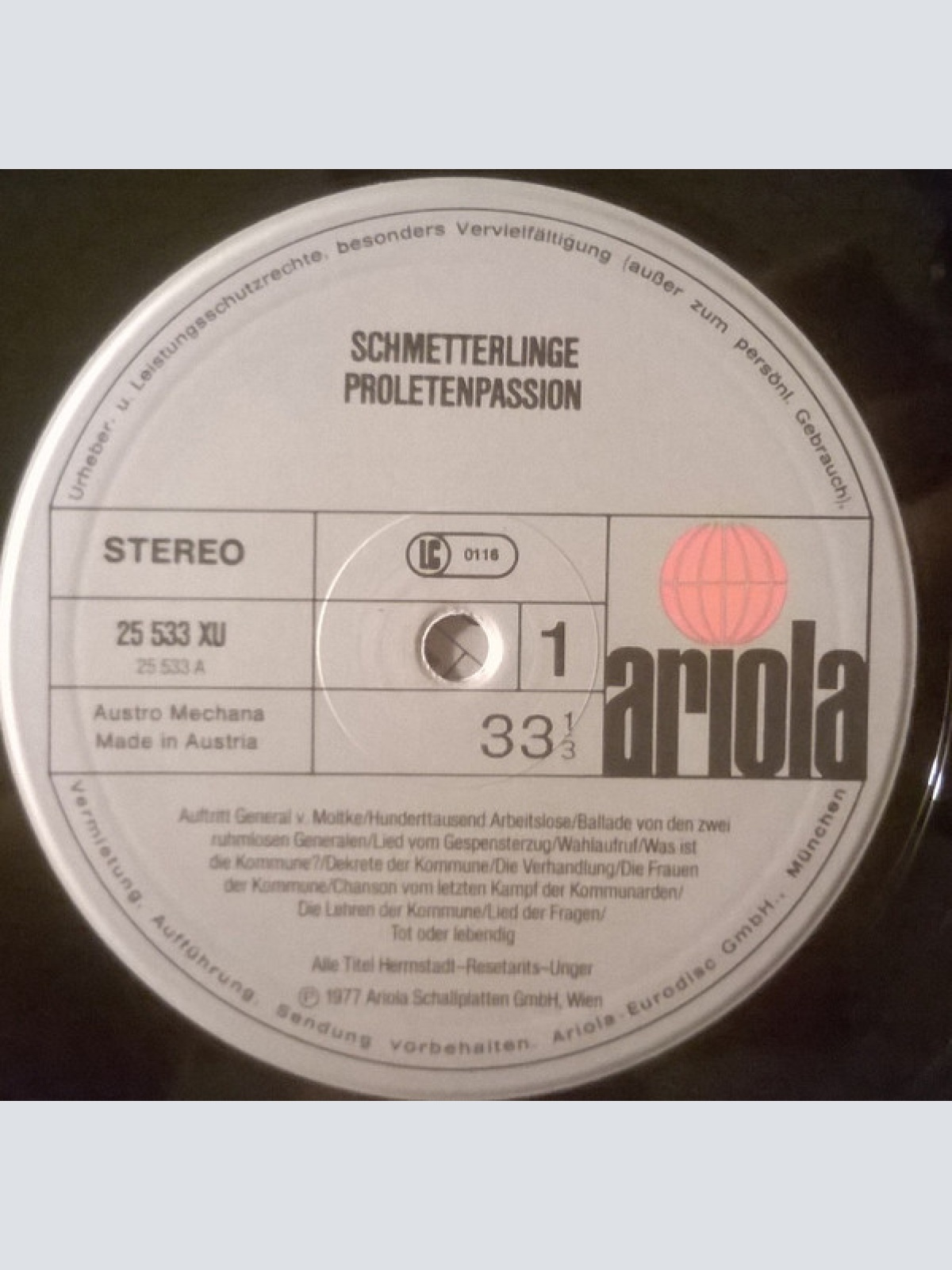 Vinyl / Schmetterlinge - Proletenpassion