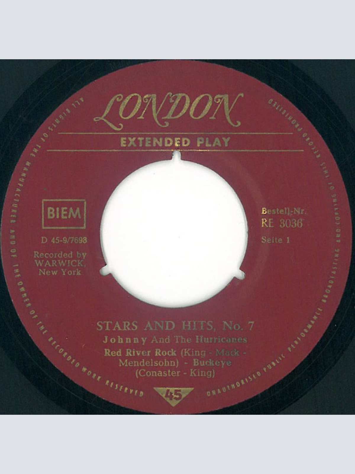Vinyl / Johnny And The Hurricanes - Stars And Hits No. 7
