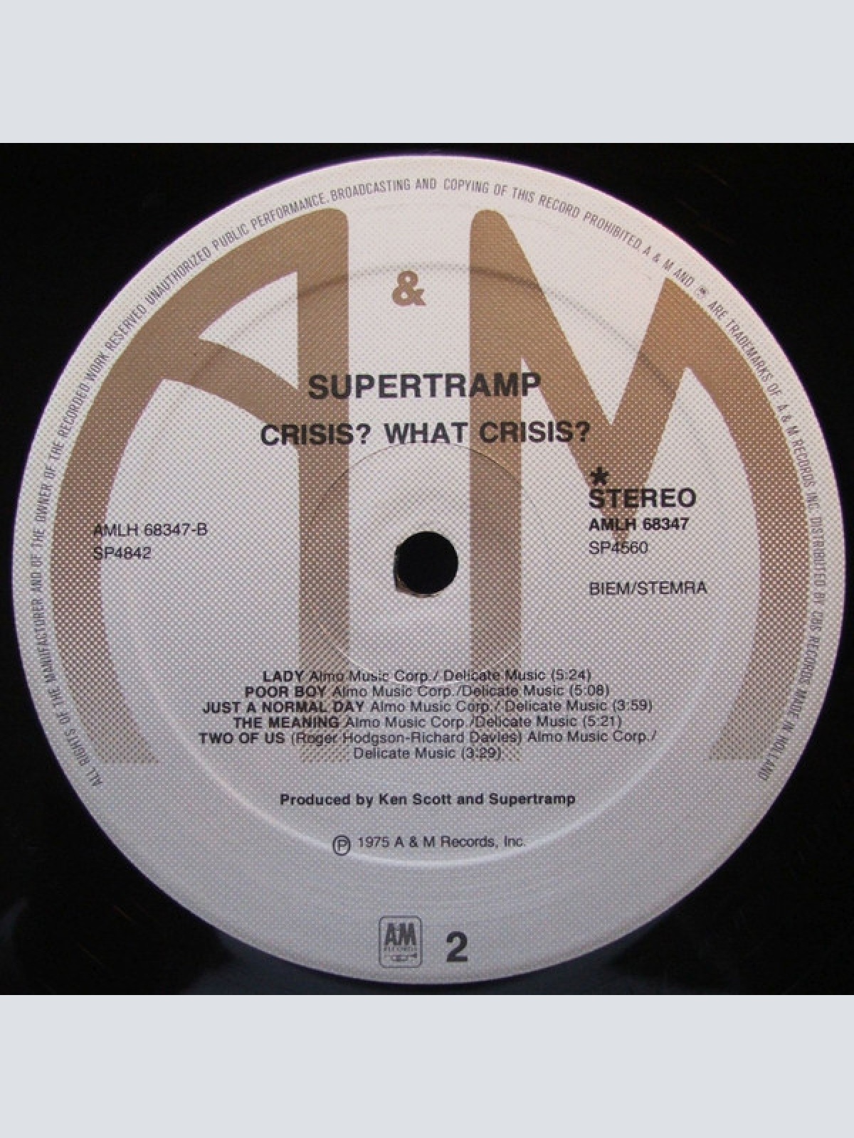 Vinyl / Supertramp - Crisis? What Crisis?