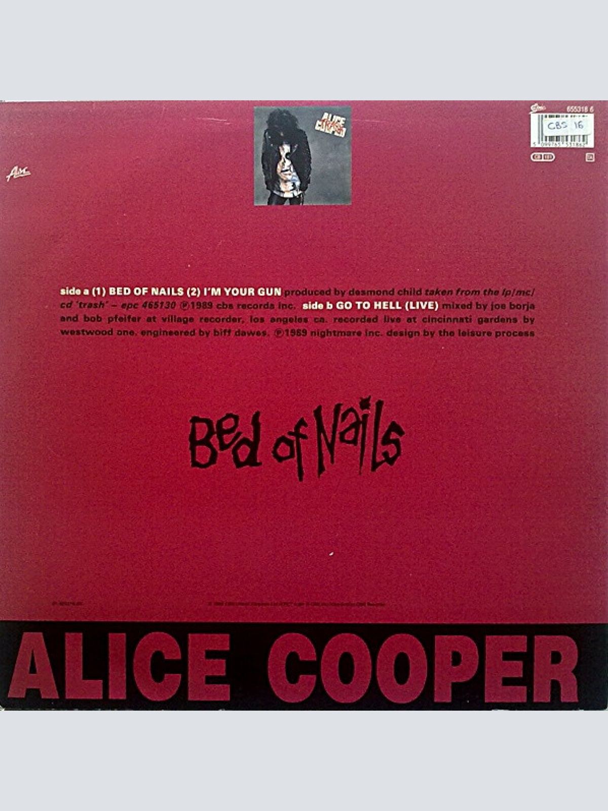 Vinyl / Alice Cooper (2) - Bed Of Nails