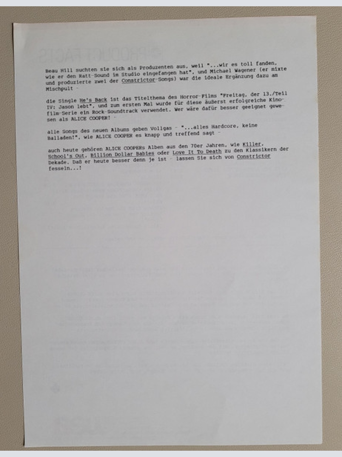 Vinyl / Alice Cooper (2) - Constrictor