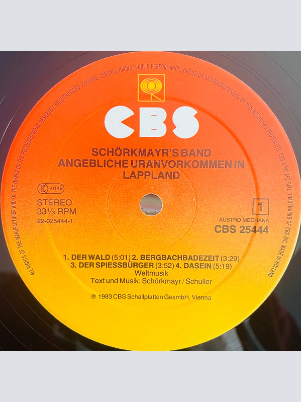 Vinyl / Schörkmayr's Band - Angebliche Uranvorkommen In Lappland
