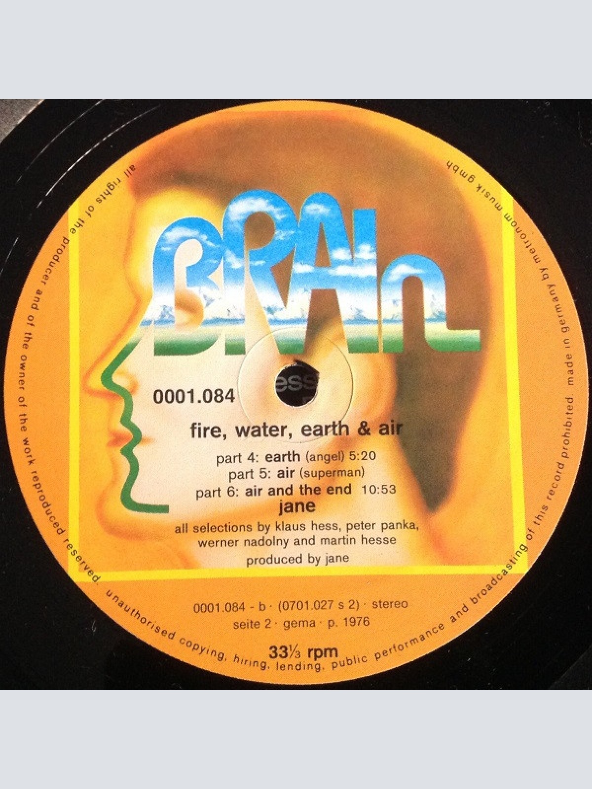 Vinyl / Jane - Fire, Water, Earth & Air