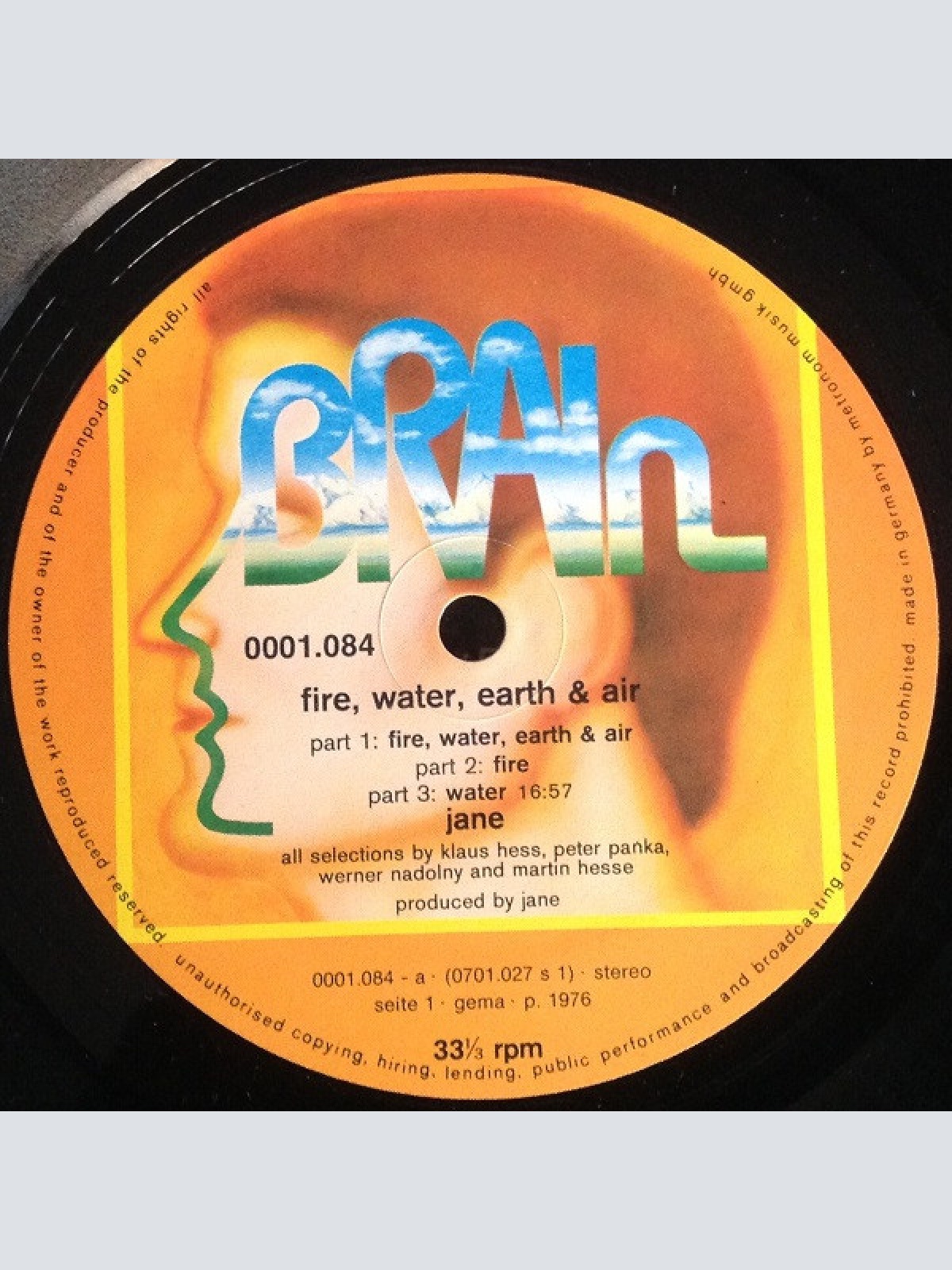 Vinyl / Jane - Fire, Water, Earth & Air