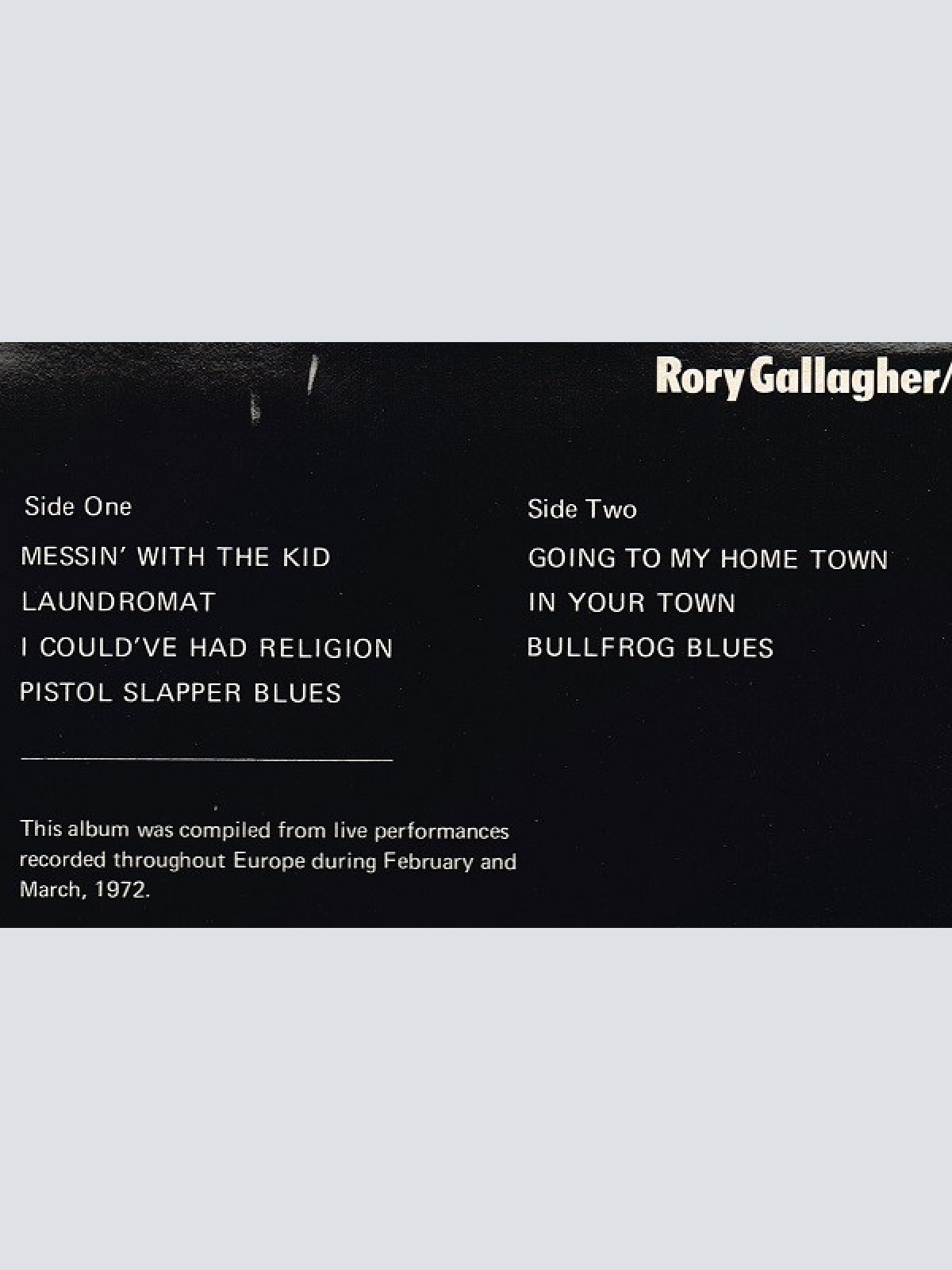 Vinyl / Rory Gallagher - Live! In Europe