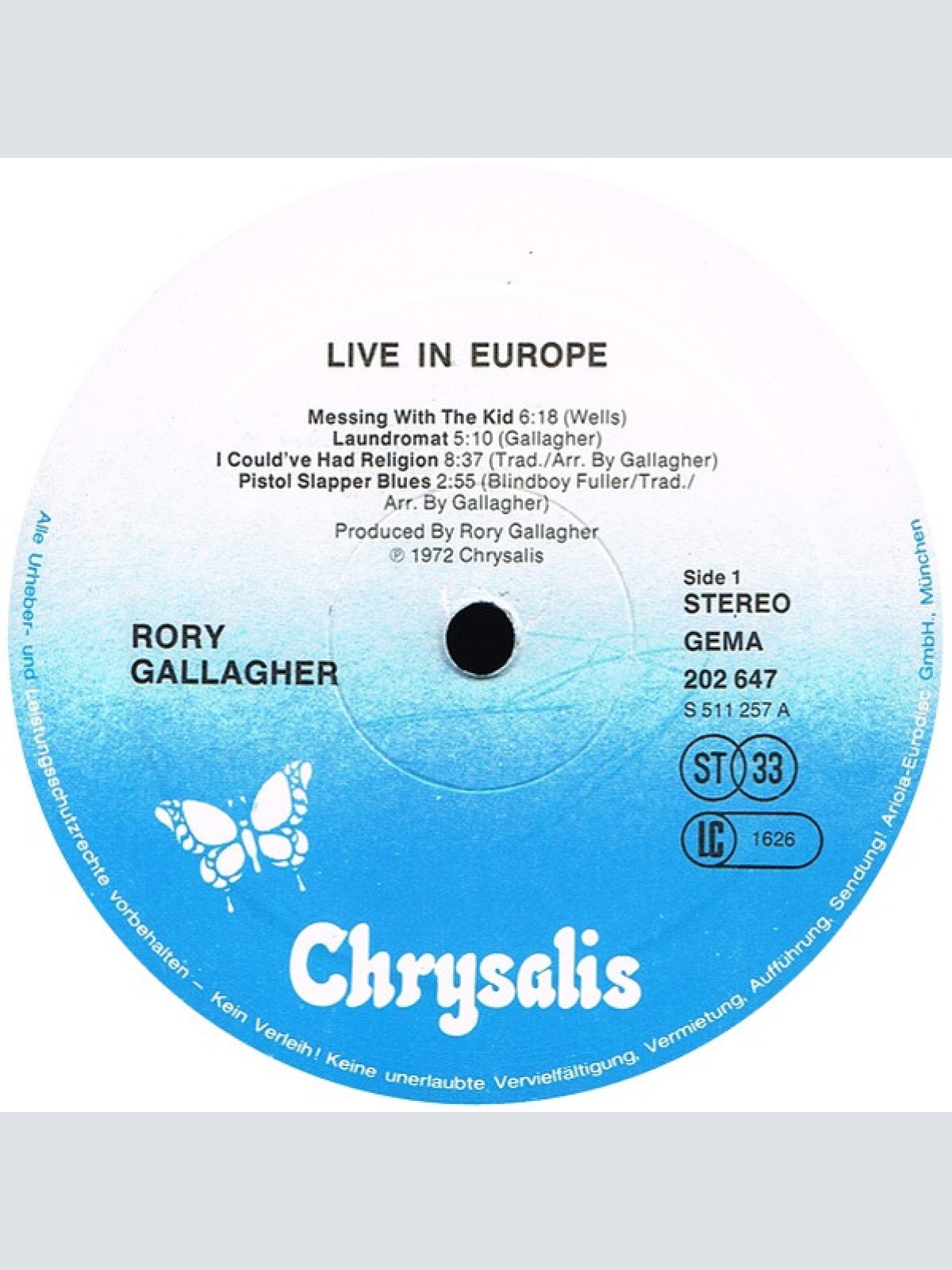 Vinyl / Rory Gallagher - Live! In Europe