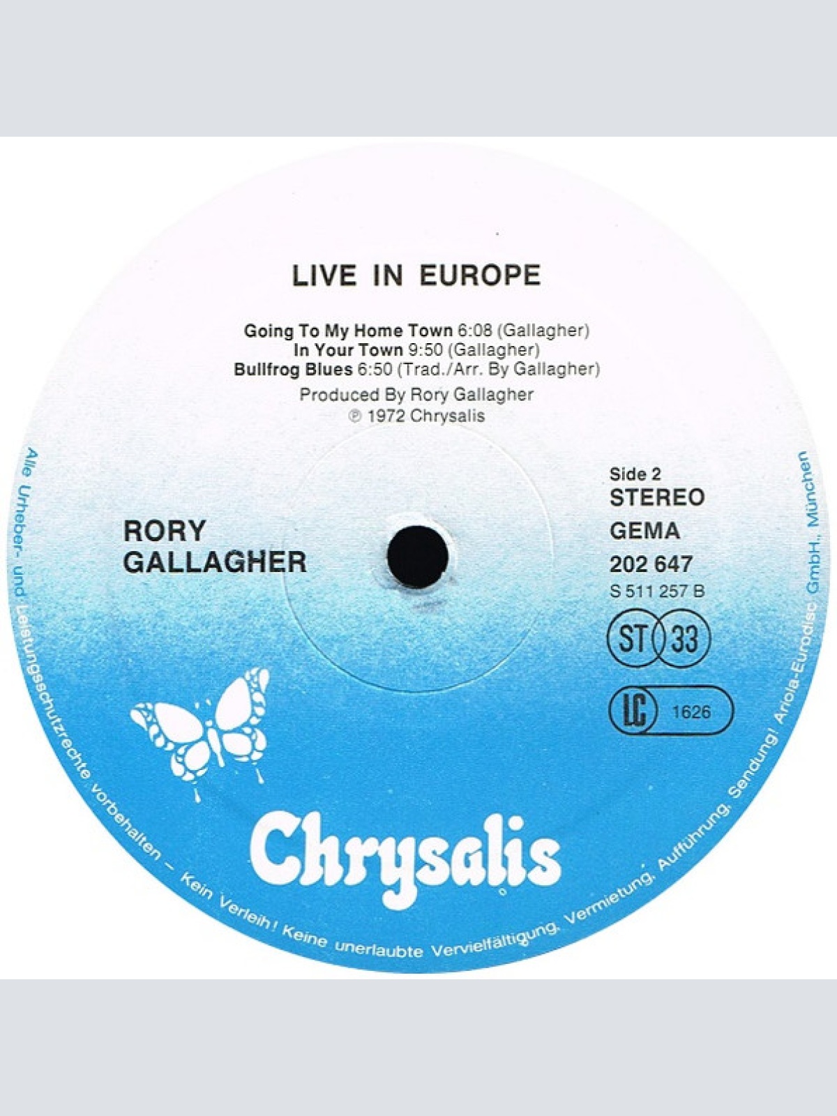 Vinyl / Rory Gallagher - Live! In Europe