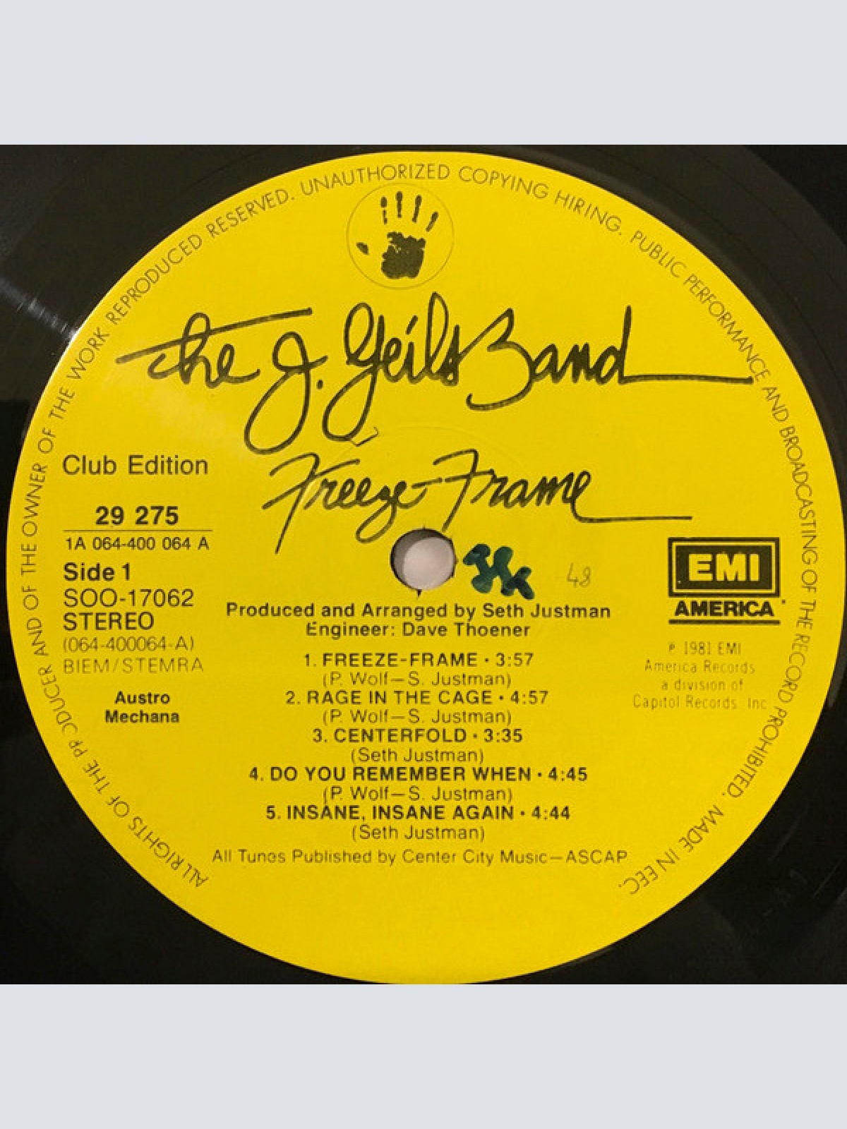 Vinyl / The J. Geils Band - Freeze-Frame