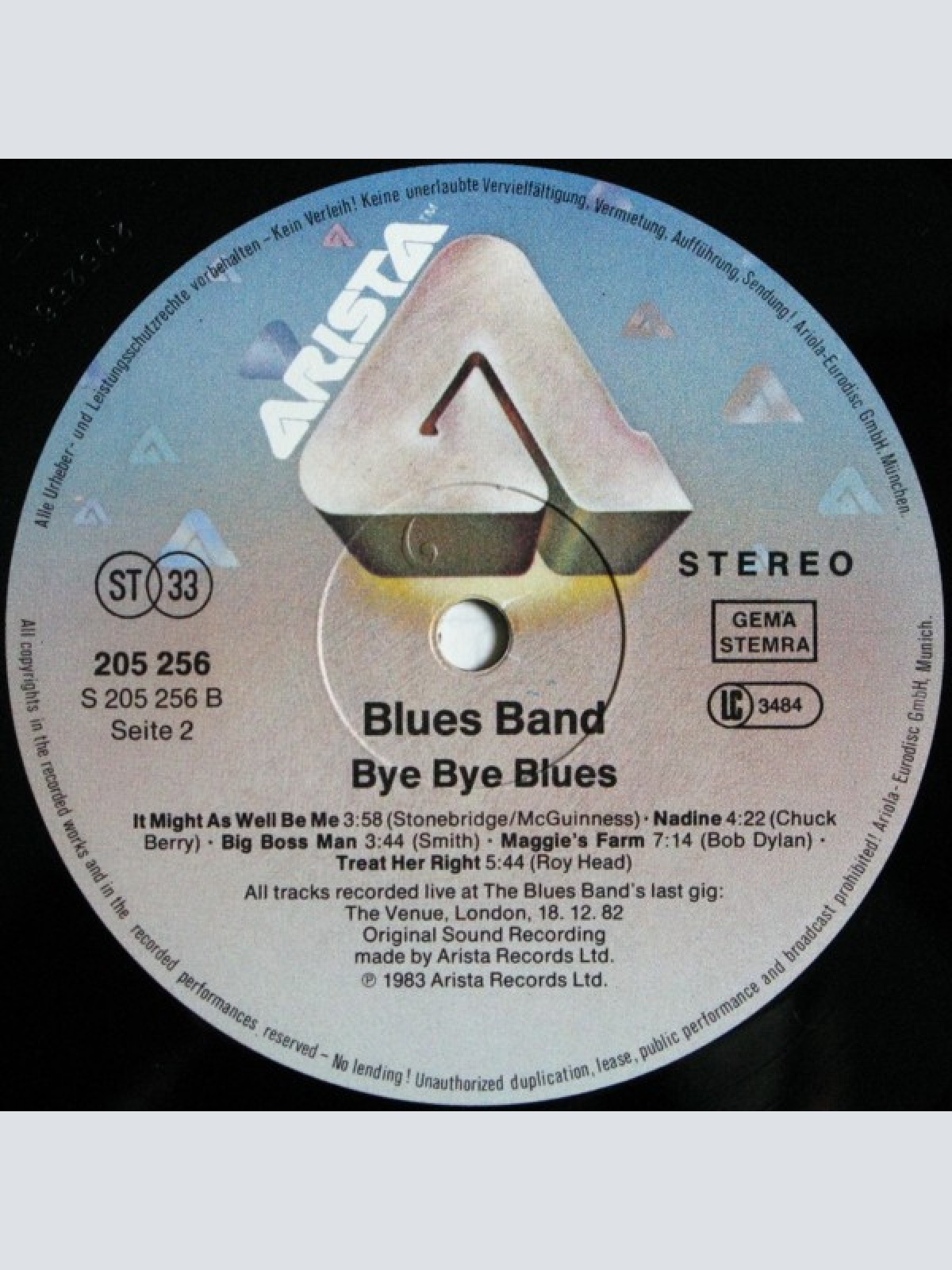 Vinyl / The Blues Band - Bye Bye Blues (The Blues Band Live)