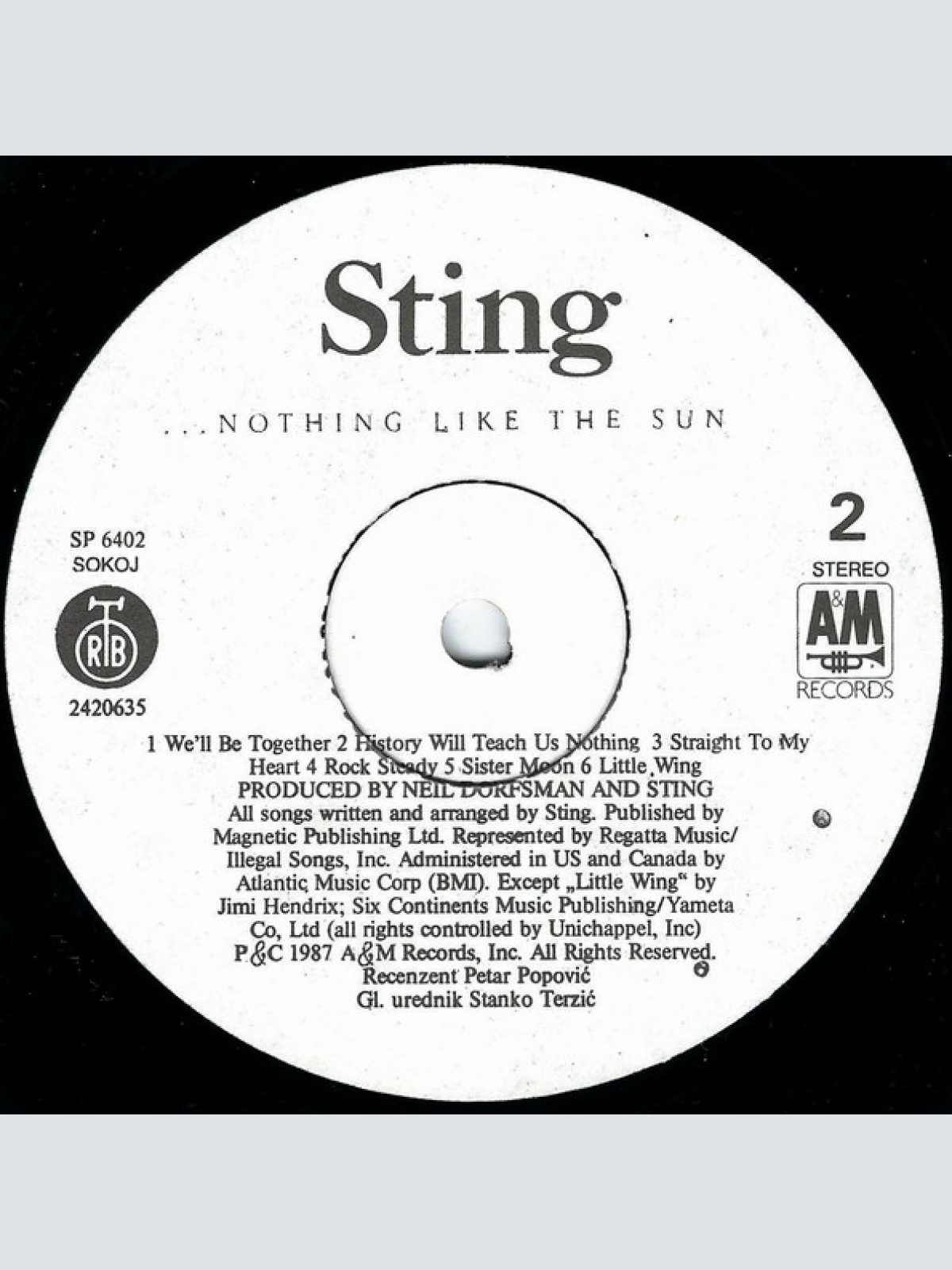 Vinyl / Sting - ...Nothing Like The Sun