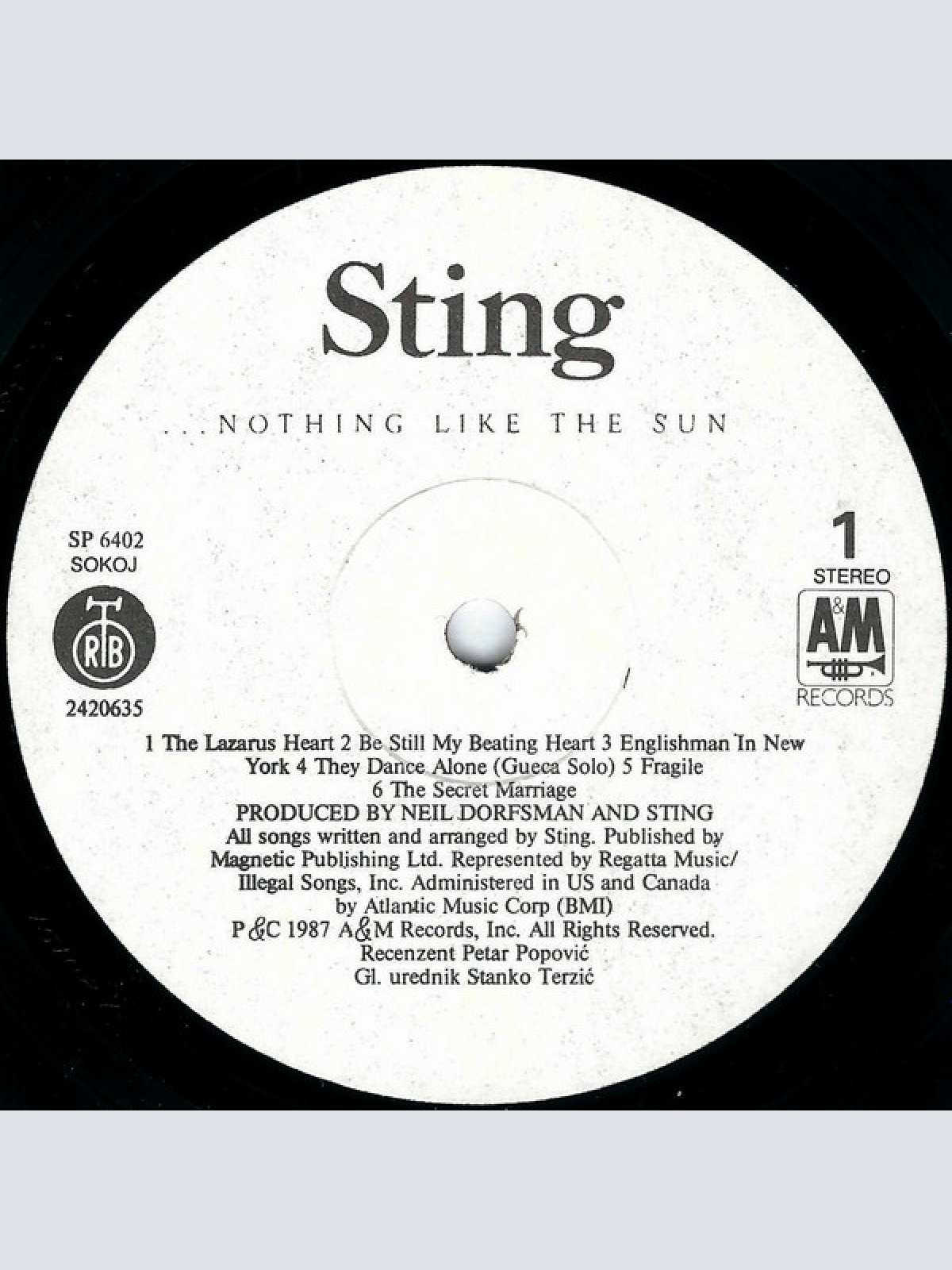 Vinyl / Sting - ...Nothing Like The Sun