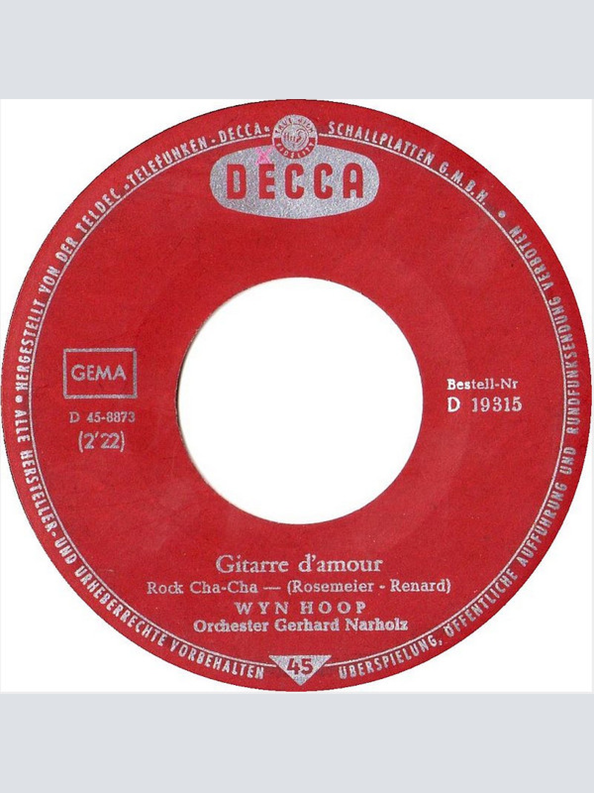 Vinyl / Wyn Hoop - Gitarre D'amour / Das Titelbild