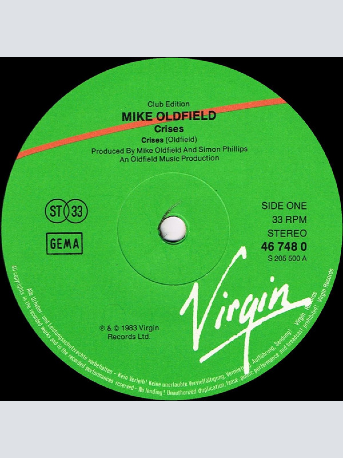 Vinyl / Mike Oldfield - Crises