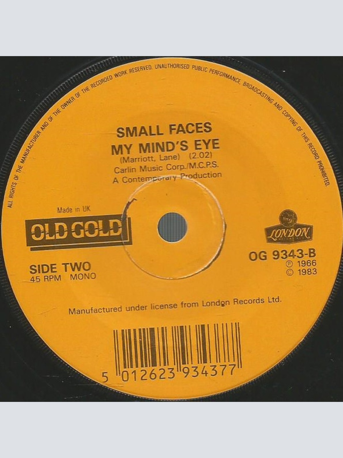 Vinyl / Small Faces - All Or Nothing / My Mind's Eye