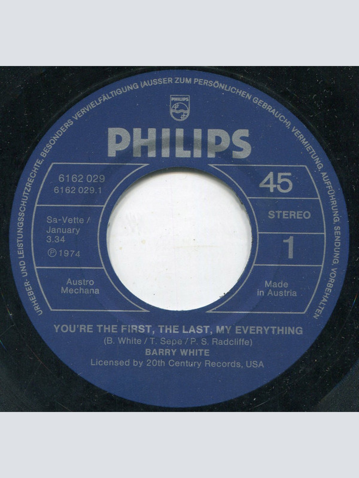 Vinyl / Barry White - You're The First, The Last, My Everything