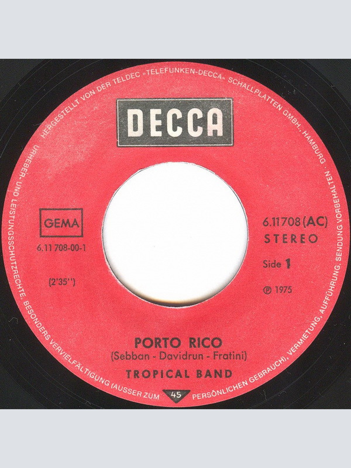 Vinyl / Tropical Band - Porto Rico