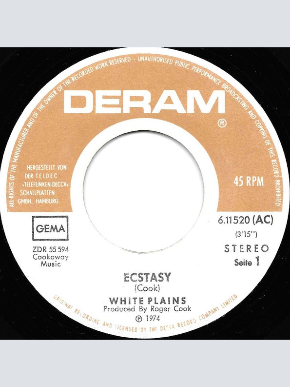 Vinyl / White Plains - Ecstasy