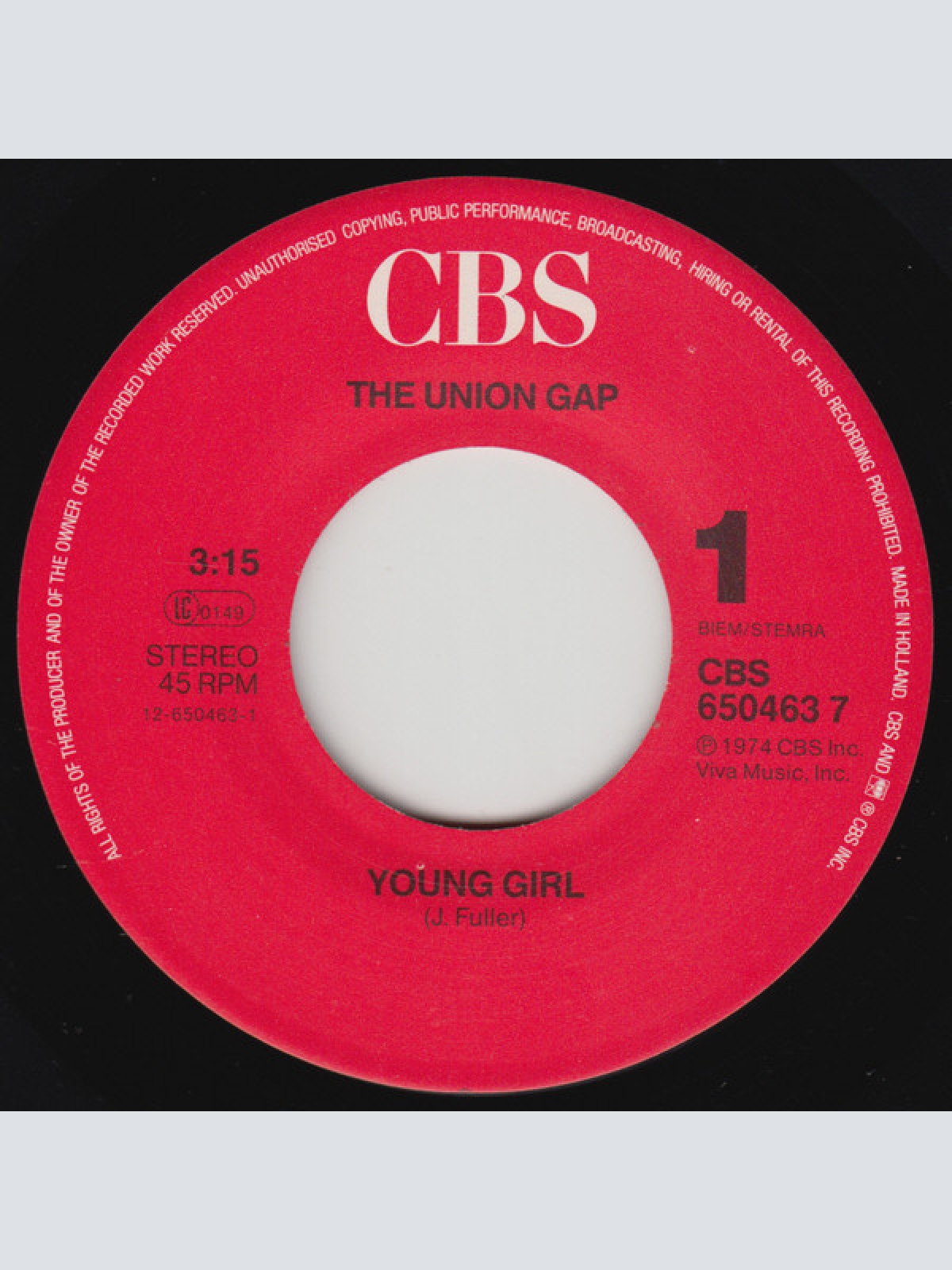 Vinyl / The Union Gap* - Young Girl / Lady Willpower