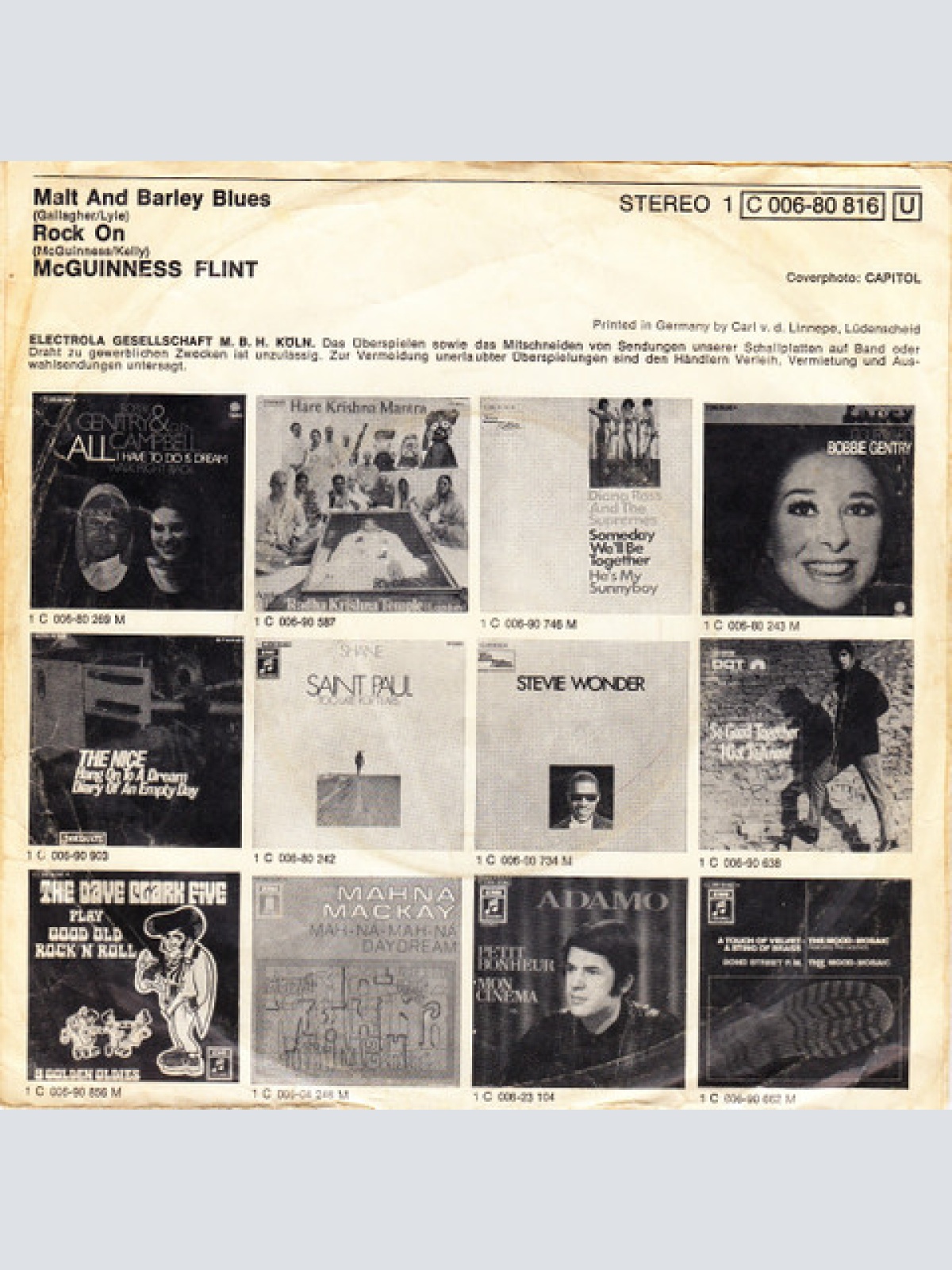 Vinyl / McGuinness Flint - Malt And Barley Blues