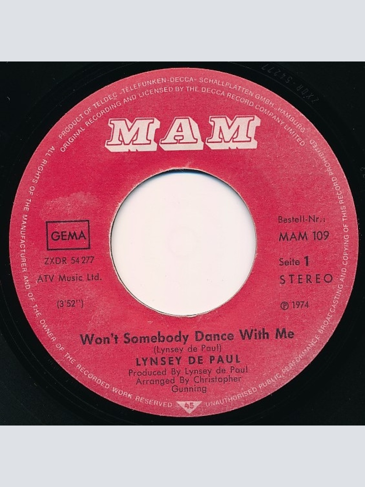 Vinyl / Lynsey De Paul - Won't Somebody Dance With Me