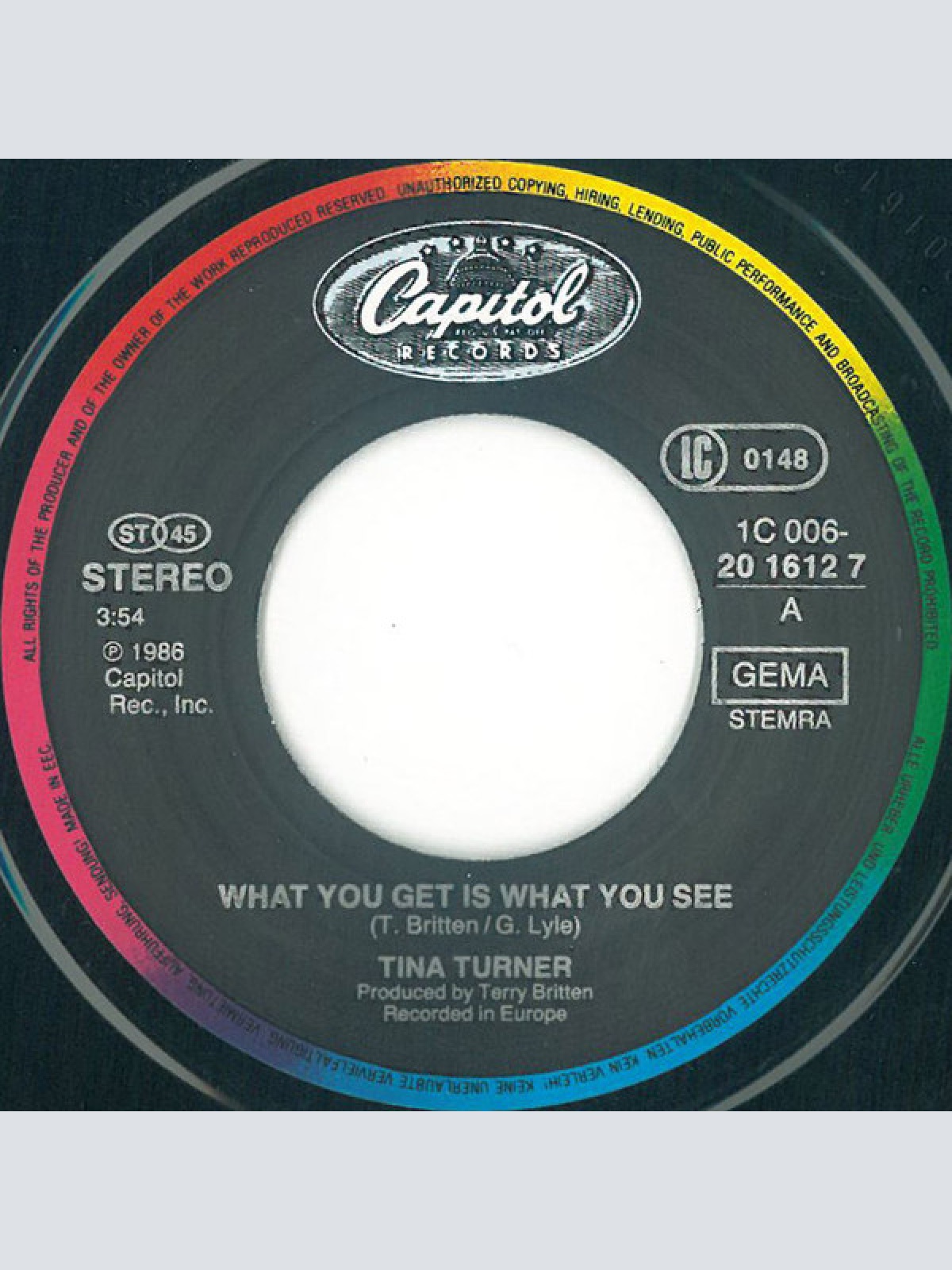 Vinyl / Tina Turner - What You Get Is What You See
