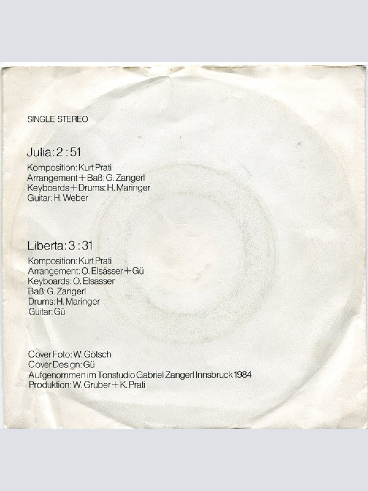 Vinyl / Dietmar Fritz - Julia / Liberta