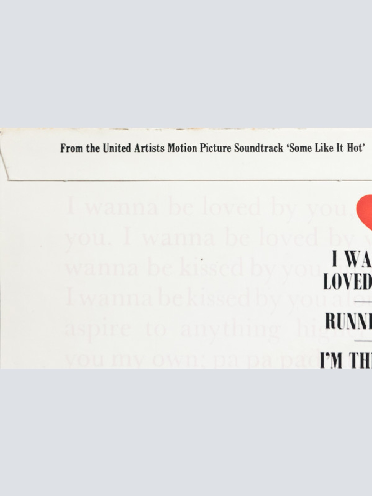 Vinyl / Marilyn Monroe - I Wanna Be Loved By You