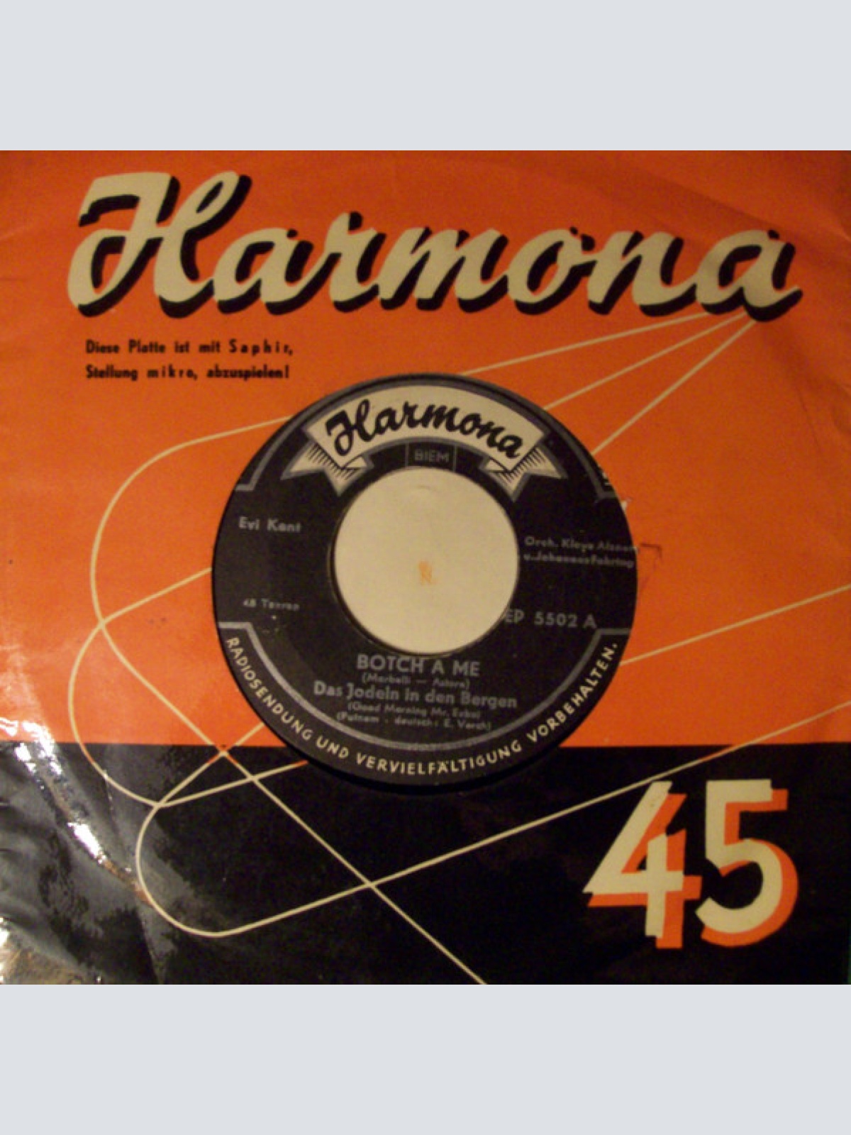 Vinyl / Evi Kent - Botch A Me / Das Jodeln In Den Bergen / Zuckerlili / Es Wird Ja Alles Wieder Gut