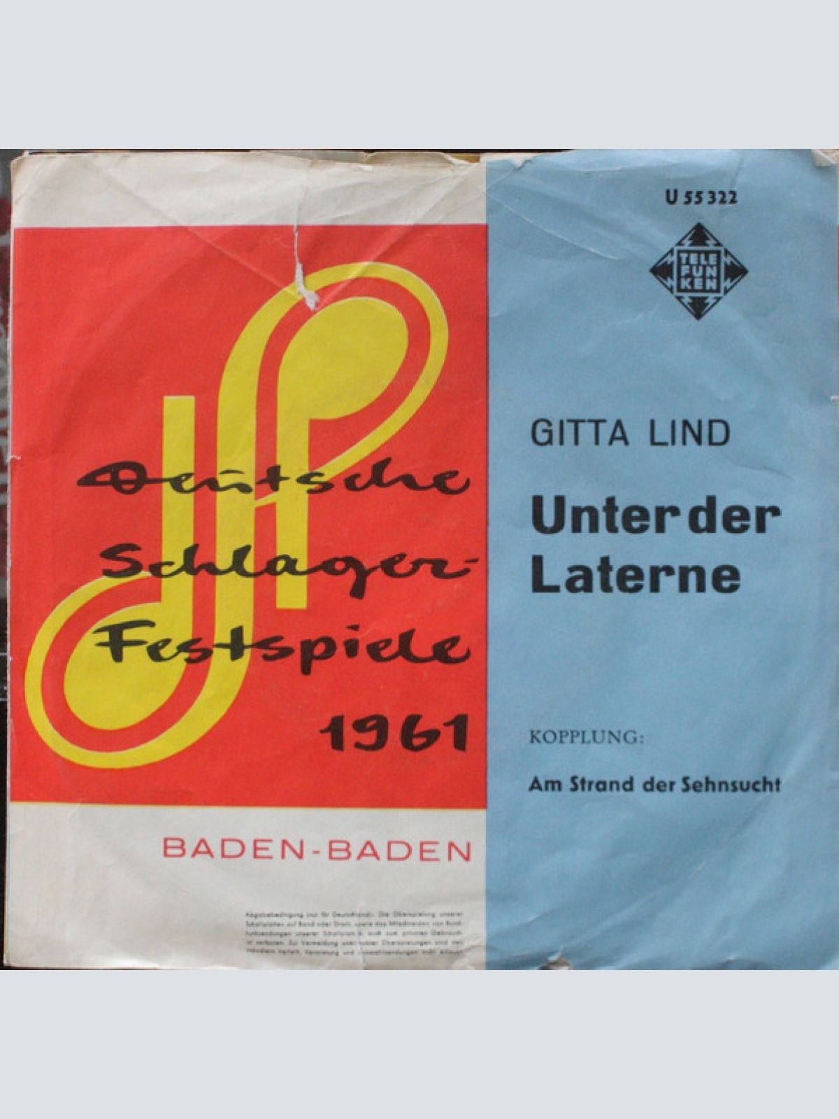 Vinyl / Gitta Lind - Unter Der Laterne