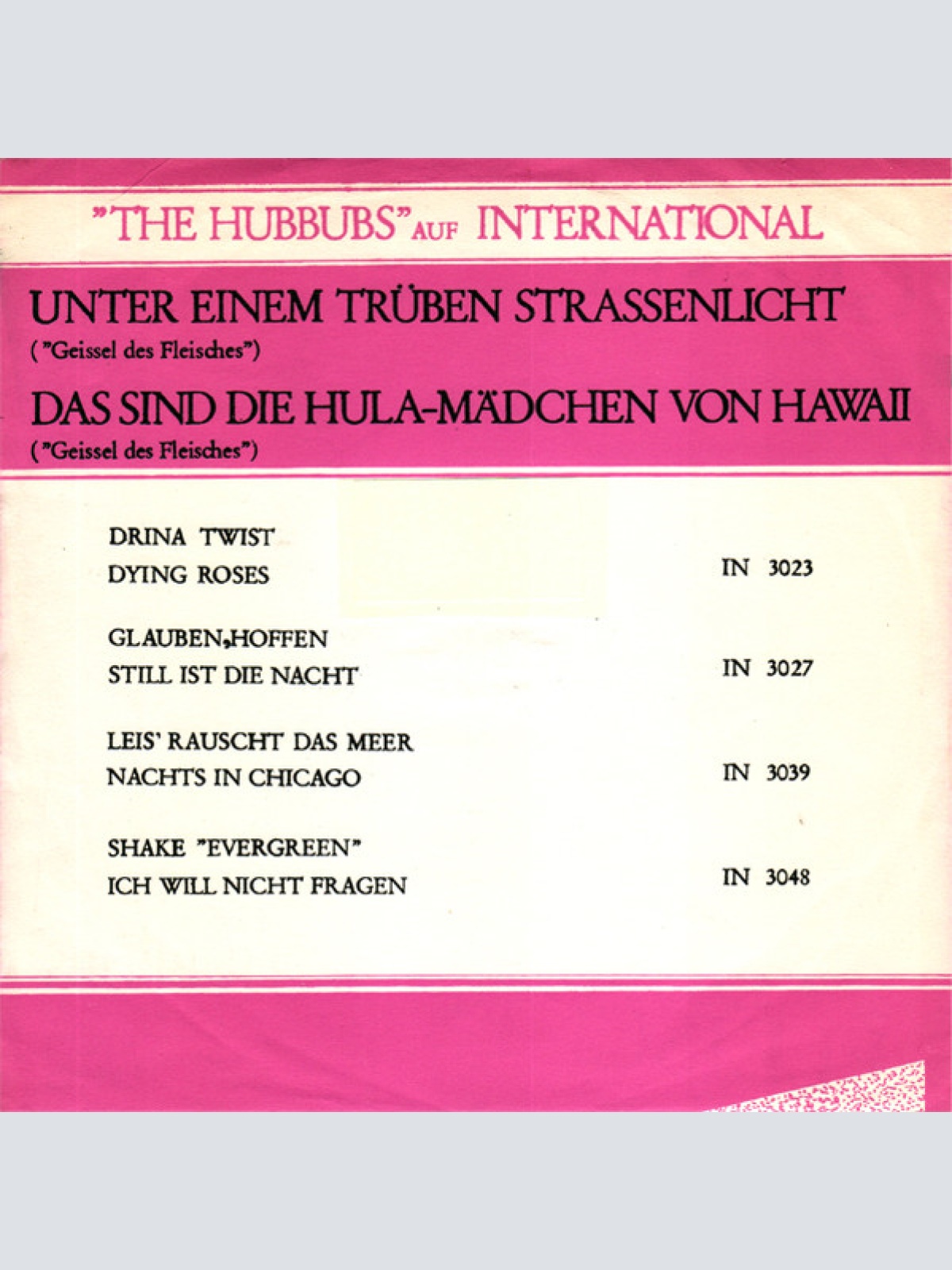 Vinyl / The Hubbubs - Geissel Des Fleisches