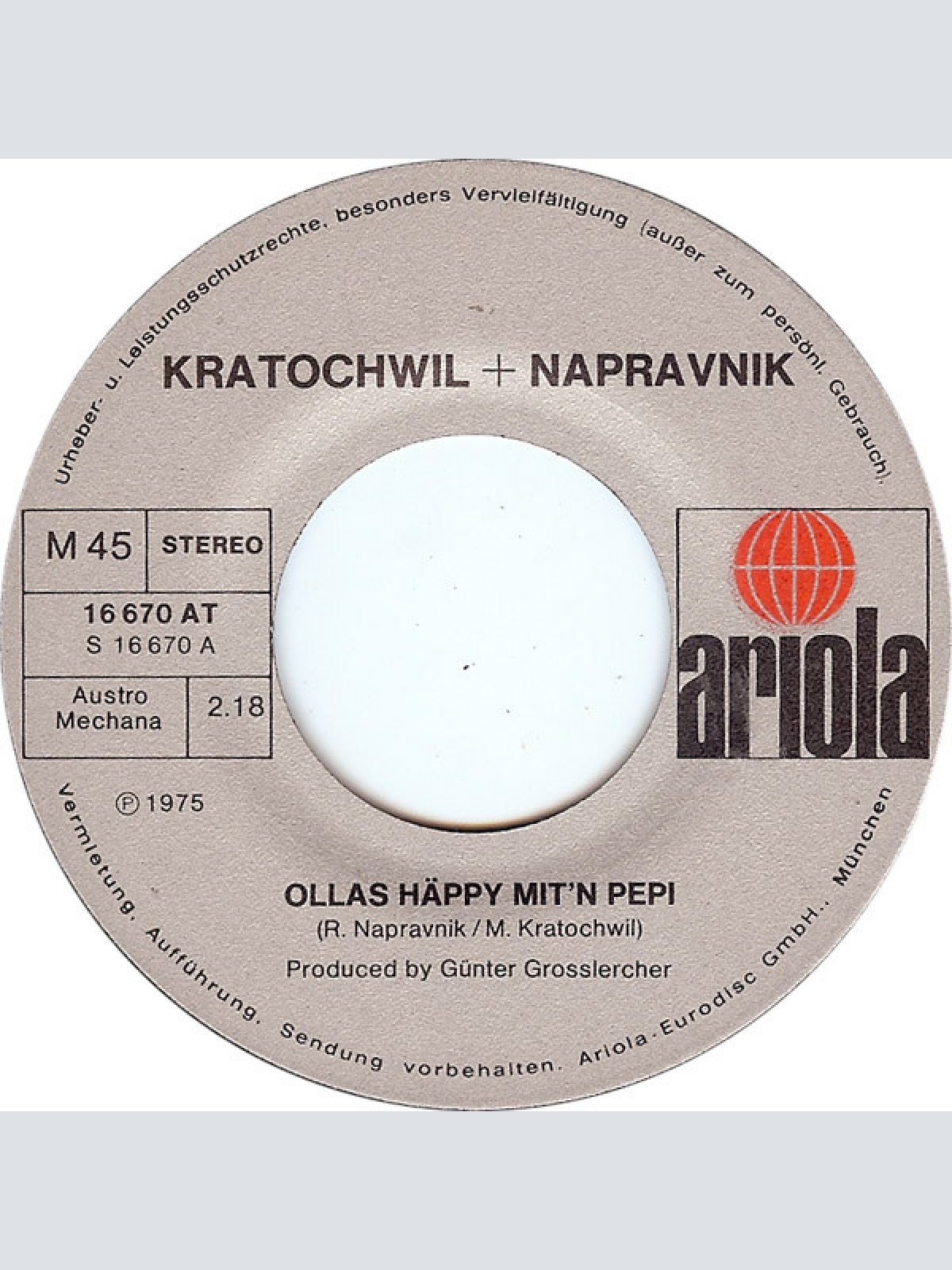 Vinyl / Kratochwil* + Napravnik* - Ollas Häppy Mit'n Pepi