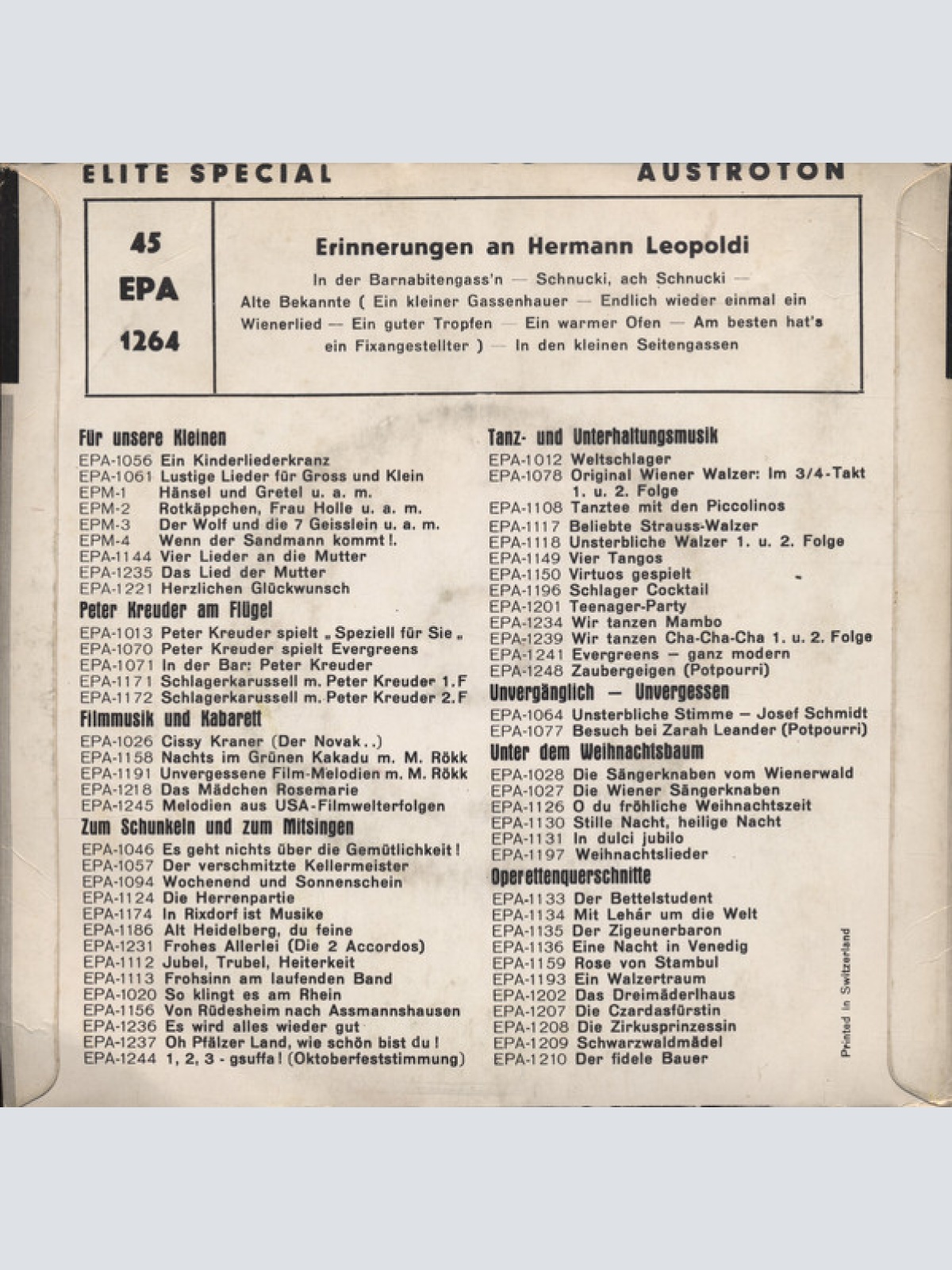 Vinyl / Hermann Leopoldi - Erinnerungen An Hermann Leopoldi